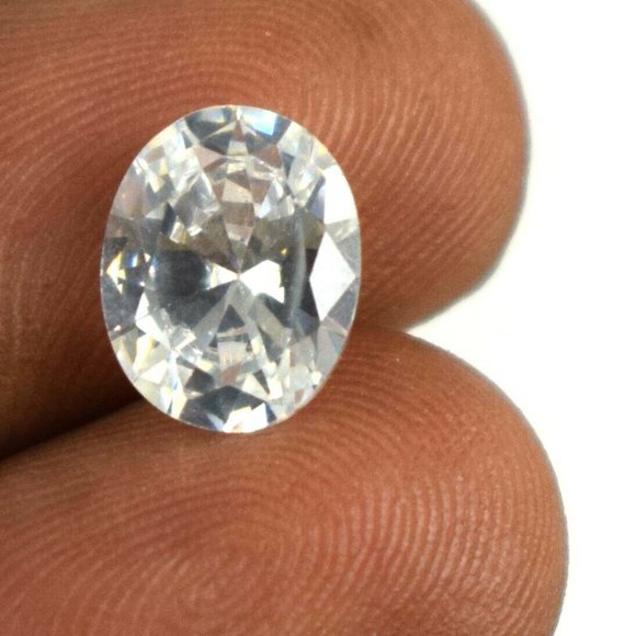 Ceylon White Sapphire Ring Size Gemstone Oval 4.50